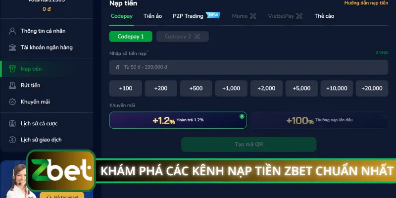 Khám phá các kênh nạp tiền ZBET chuẩn nhất